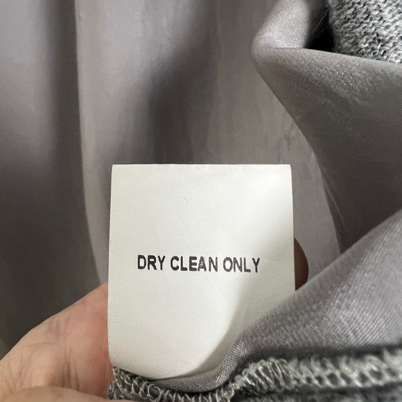 OC By Oleg Cassini Gray Angora Silk Blend Long Sleeve Longline Open Duster Sz S - Picture 9 of 9